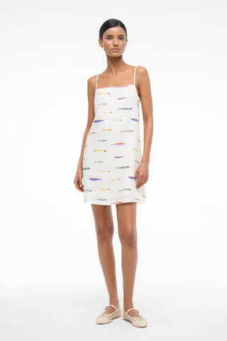 STAUD | LAURA LINEN MINI DRESS - SARDINES