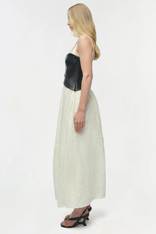 CORTLAND BELTED BUSTIER MIDI DRESS