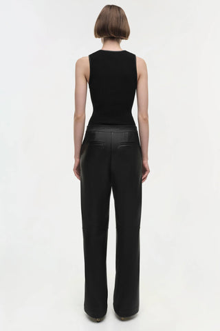 SIMKHAI | MACKENZIE LEATHER PANT - BLACK