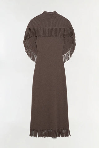 JORDAN KNIT FRINGE MIDI DRESS
