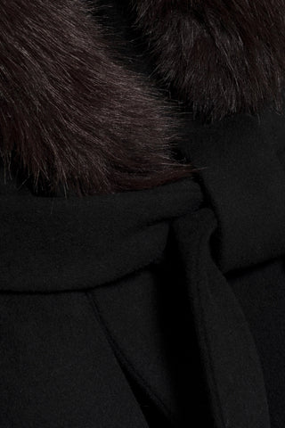 KINGSLEY FAUX FUR WOOL COAT