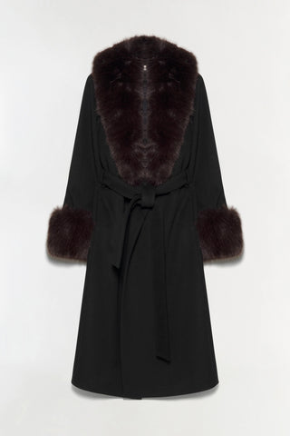 KINGSLEY FAUX FUR WOOL COAT