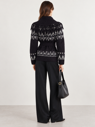 ANAISE FAIRISLE CARDIGAN - DARK GRAY
