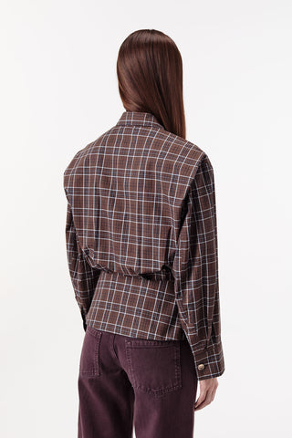 CHECKED SHIRT WITH GOLD BUTTONS