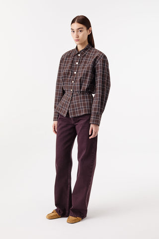 CHECKED SHIRT WITH GOLD BUTTONS