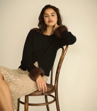 CLARA CASHMERE CARDIGAN - BLACK