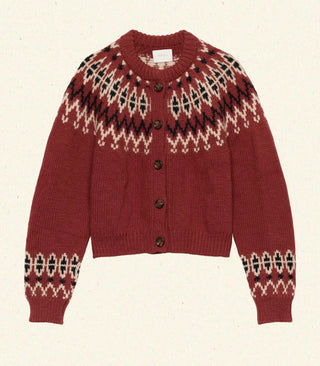 CLARKE CARDIGAN - BURGUNDY