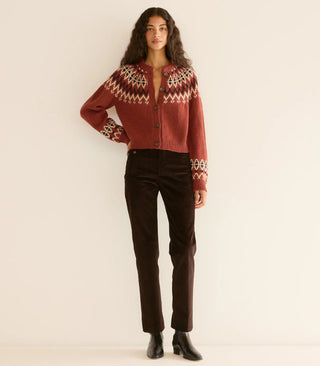 CLARKE CARDIGAN - BURGUNDY