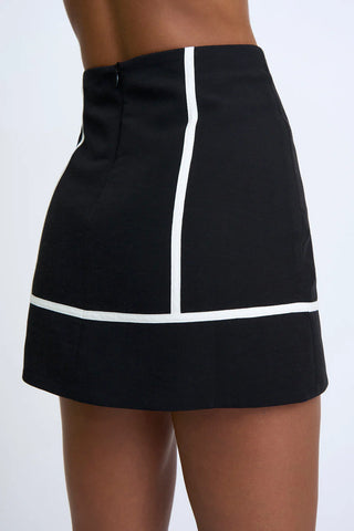 BY JOHNNY. | CONTRAST PIPED MINI SKIRT