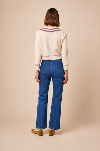 OLYMPE CARDIGAN - IVORY ANNECY FAIR ISLE