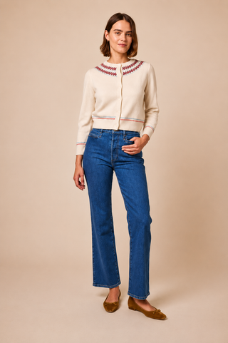 OLYMPE CARDIGAN - IVORY ANNECY FAIR ISLE