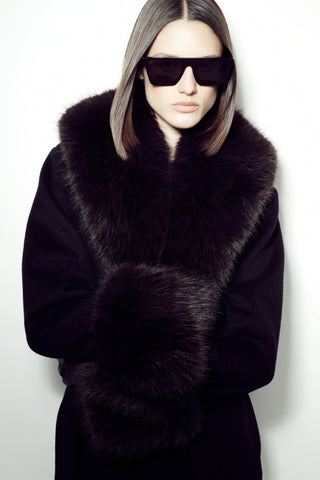 KINGSLEY FAUX FUR WOOL COAT