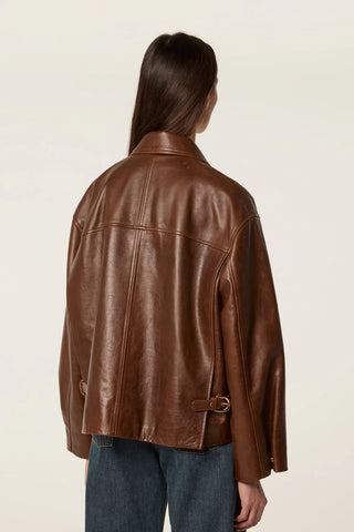 LEATHER JACKET WITH BIB