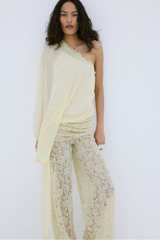 ELIA TOP IN ANTIQUE YELLOW CHIFFON