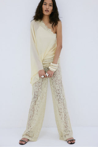 ELIA TOP IN ANTIQUE YELLOW CHIFFON