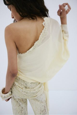 ELIA TOP IN ANTIQUE YELLOW CHIFFON