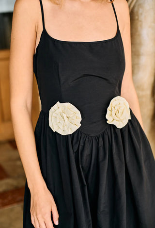 CIAO LUCIA | NERONI DRESS BLACK ROSETTE