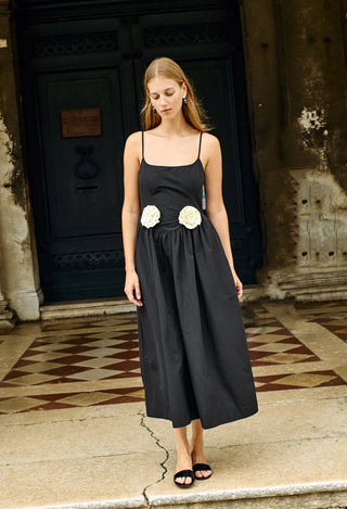 CIAO LUCIA | NERONI DRESS BLACK ROSETTE