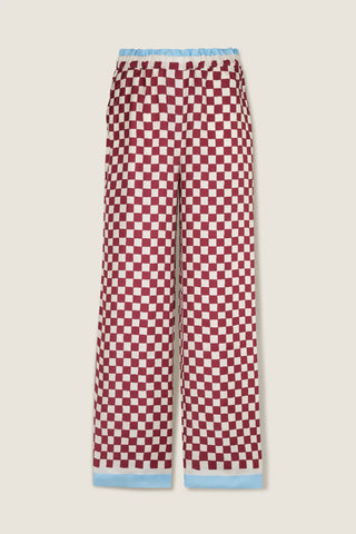 CHECKERED SILK TROUSERS