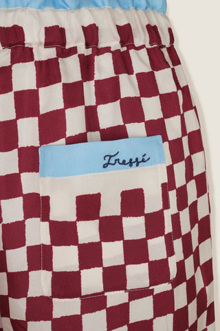 CHECKERED SILK TROUSERS