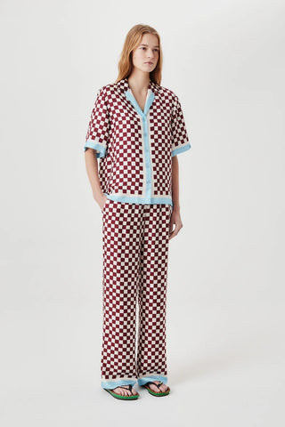 CHECKERED SILK TROUSERS