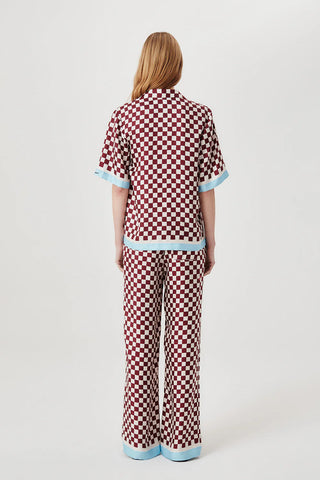 CHECKERED SILK TROUSERS