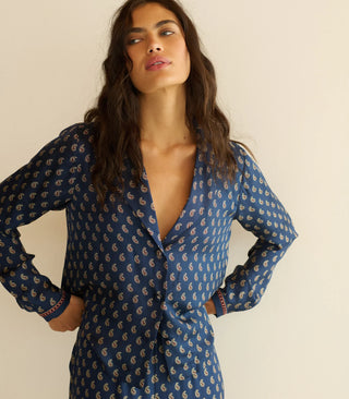 ELENE TOP - BLEU TAORMINA PAISLEY