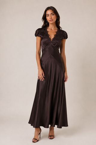 CORALINE DRESS - EQUESTRIAN BROWN