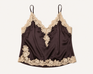 KIRA TOP - EQUESTRIAN BROWN WITH CREAM LACE