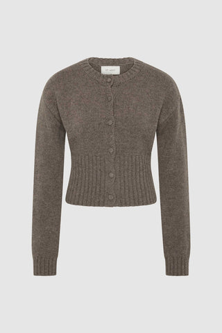 WOOL CARDIGAN - TAUPE MELANGE