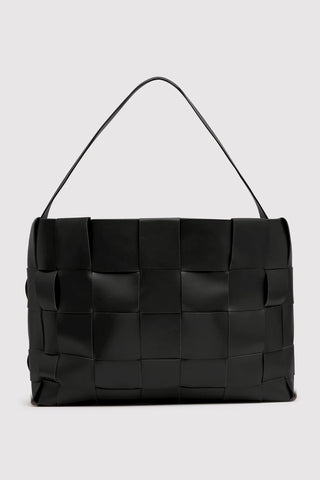 WOVEN LARGE TOTE - BLACK