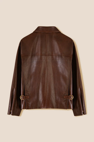 LEATHER JACKET WITH BIB