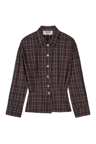 CHECKED SHIRT WITH GOLD BUTTONS