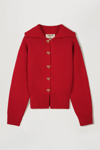 CARDIGAN WITH CHAIN-BUTTON FASTENING