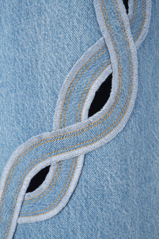 BRAIDED YOKE DENIM