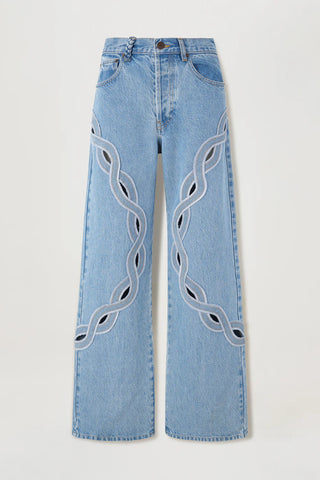 BRAIDED YOKE DENIM