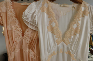 CORALINE DRESS - SALT AND PEACH LACE