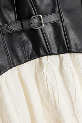 CORTLAND BELTED BUSTIER MIDI DRESS