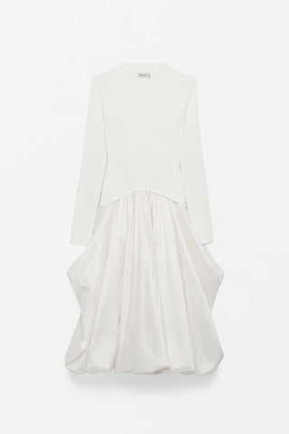 KENLIE TAFFETA KNIT MIDI DRESS