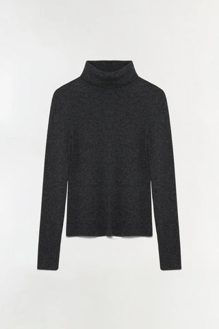 FENWICK CASHMERE TURTLENECK - CHARCOAL MELANGE