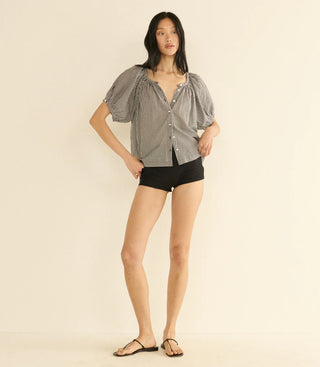 JUNE TOP - NOIR LA MADDALENA GINGHAM
