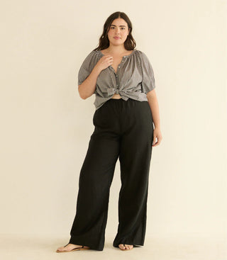JUNE TOP - NOIR LA MADDALENA GINGHAM