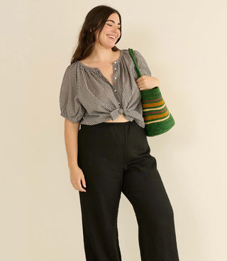 JUNE TOP - NOIR LA MADDALENA GINGHAM
