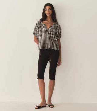 DÔEN | JUNE TOP - NOIR GRETA GINGHAM