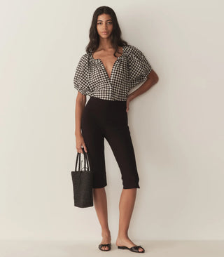 DÔEN | JUNE TOP - NOIR GRETA GINGHAM
