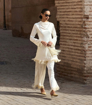 LAVON FRINGE PANT - CANDLELIGHT