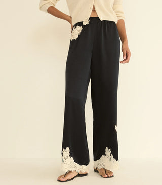LAVON PANT - BLACK WITH CANDLELIGHT LACE