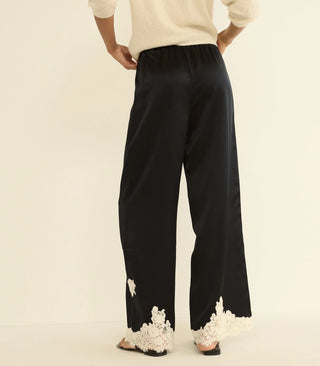 LAVON PANT - BLACK WITH CANDLELIGHT LACE