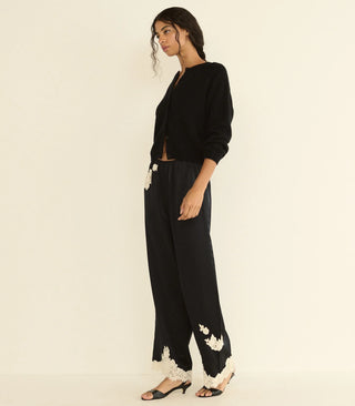 LAVON PANT - BLACK WITH CANDLELIGHT LACE