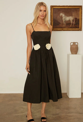 CIAO LUCIA | NERONI DRESS BLACK ROSETTE